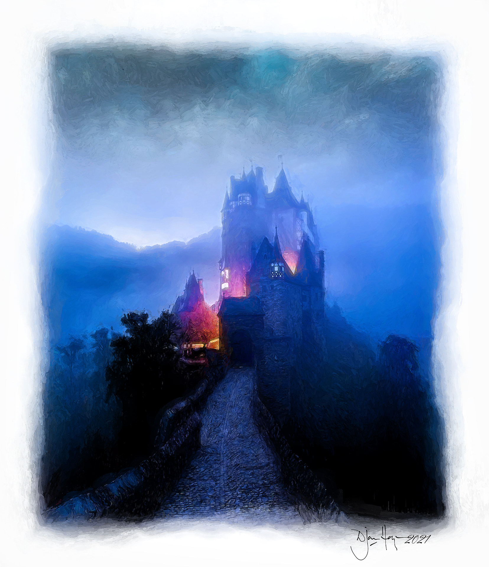 architecture eltz-castle-in-a-winters-mist castle