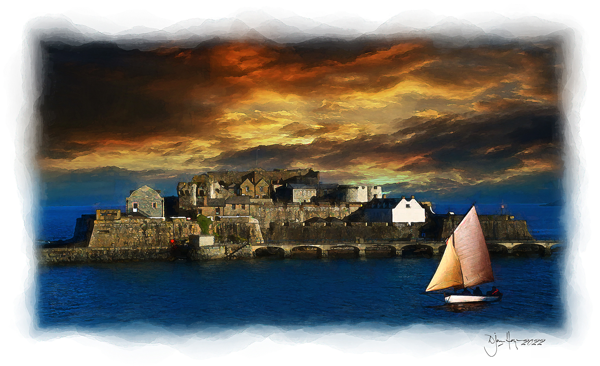 landmarks twilight-on-guernsey castle