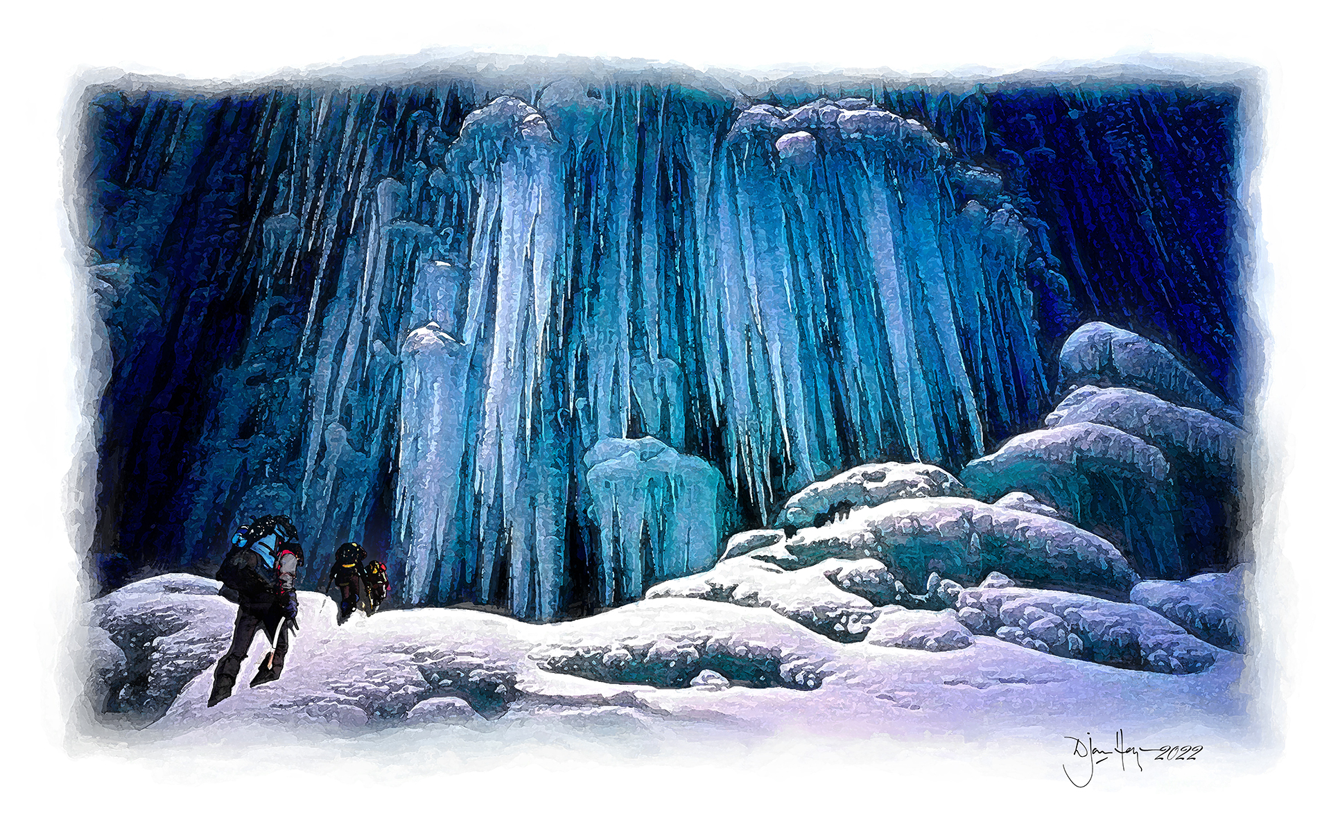 landscapes ascent-of-the-ice-cathedral winters-scene