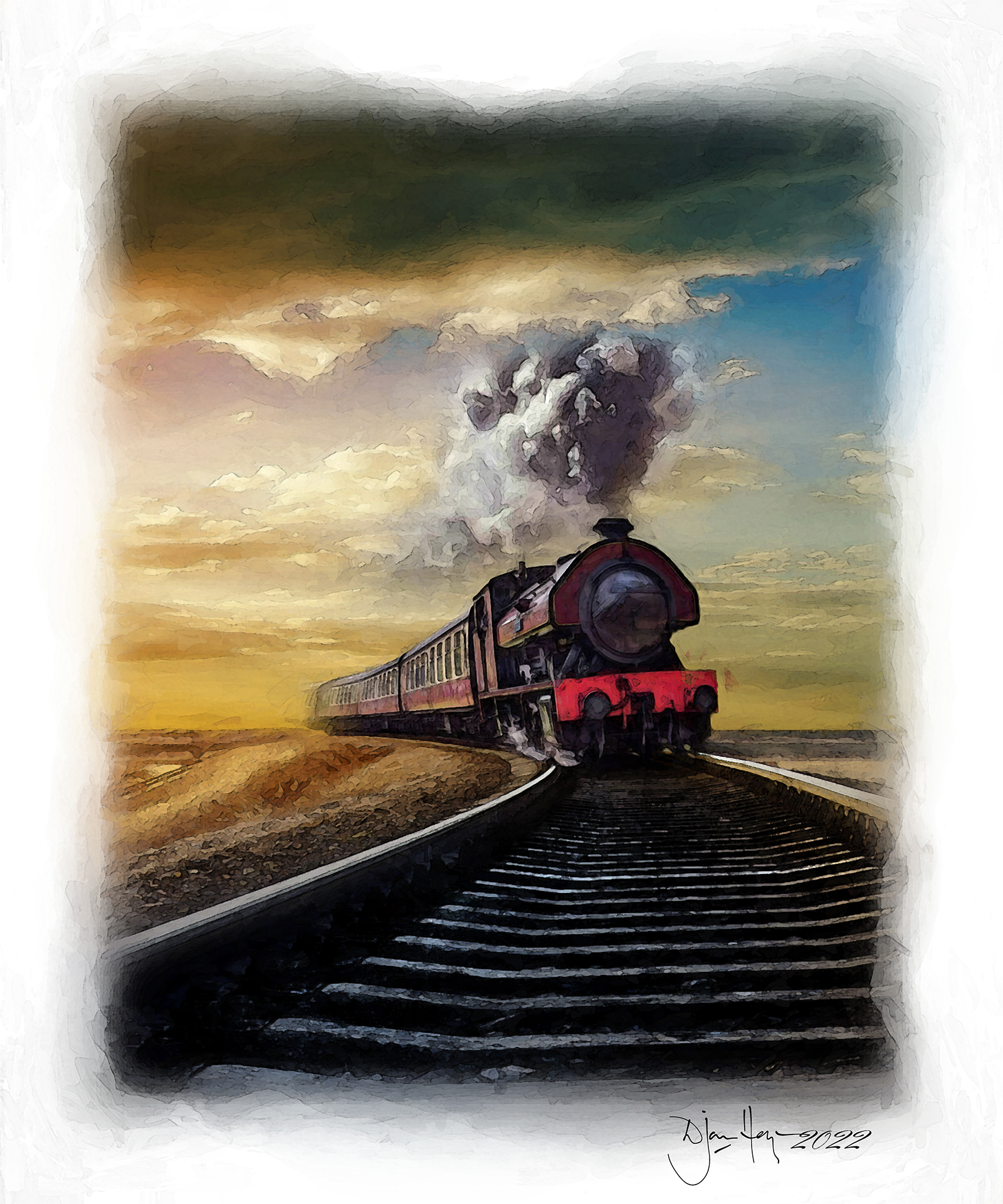 landscapes down-bound-train railscape
