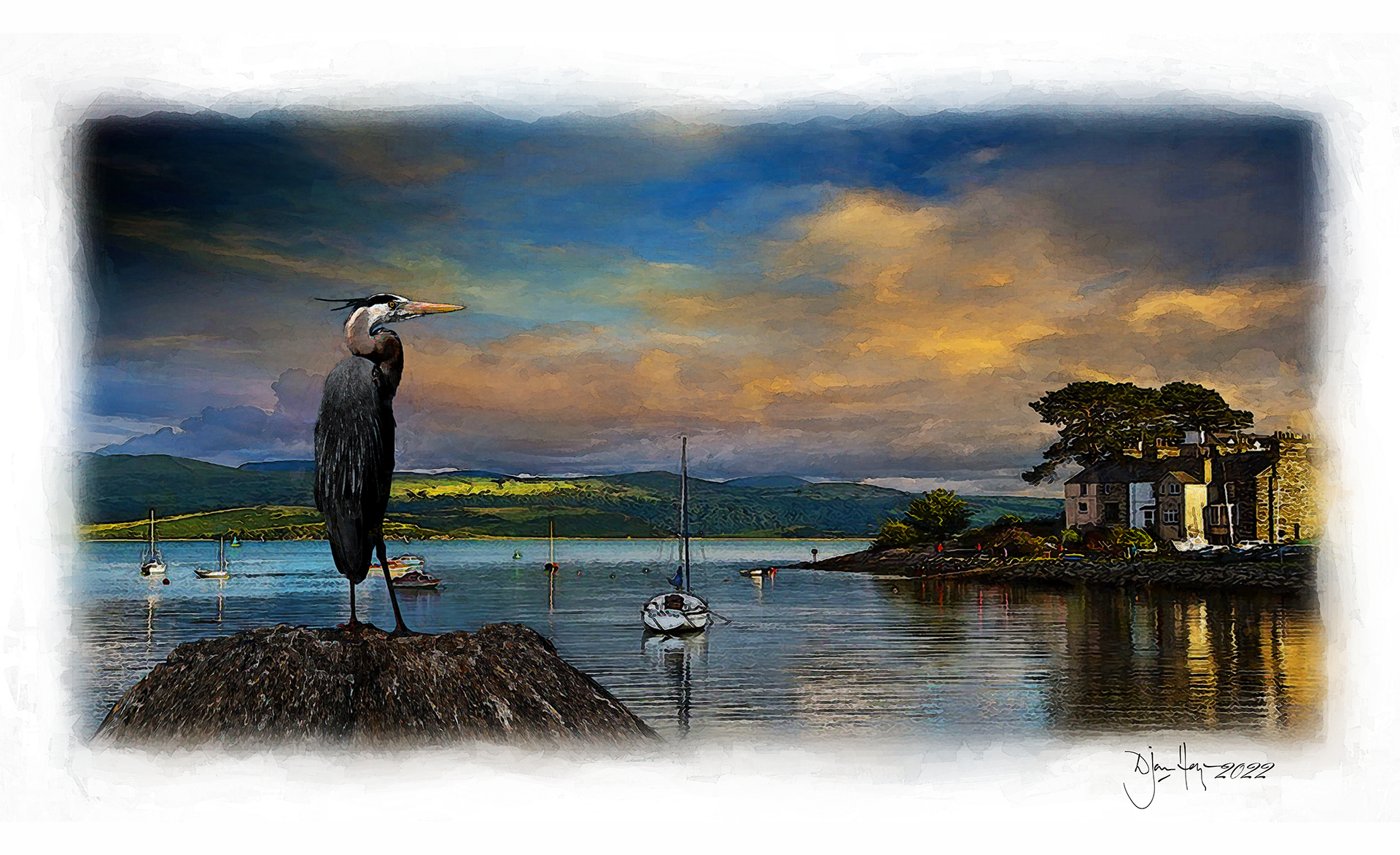 landscapes dusk-falls-on-herons-reach lakeside