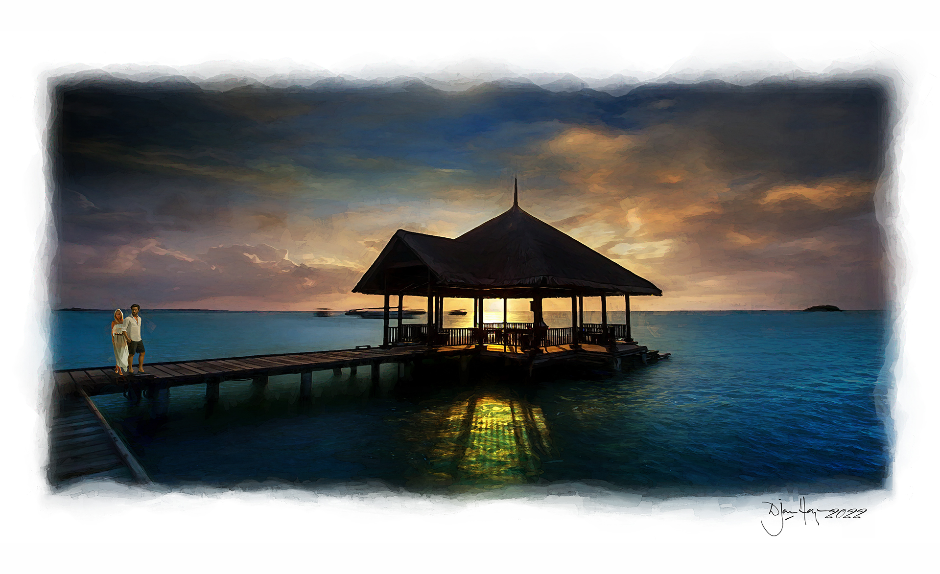 landscapes idyllic-tropical-dusk resort