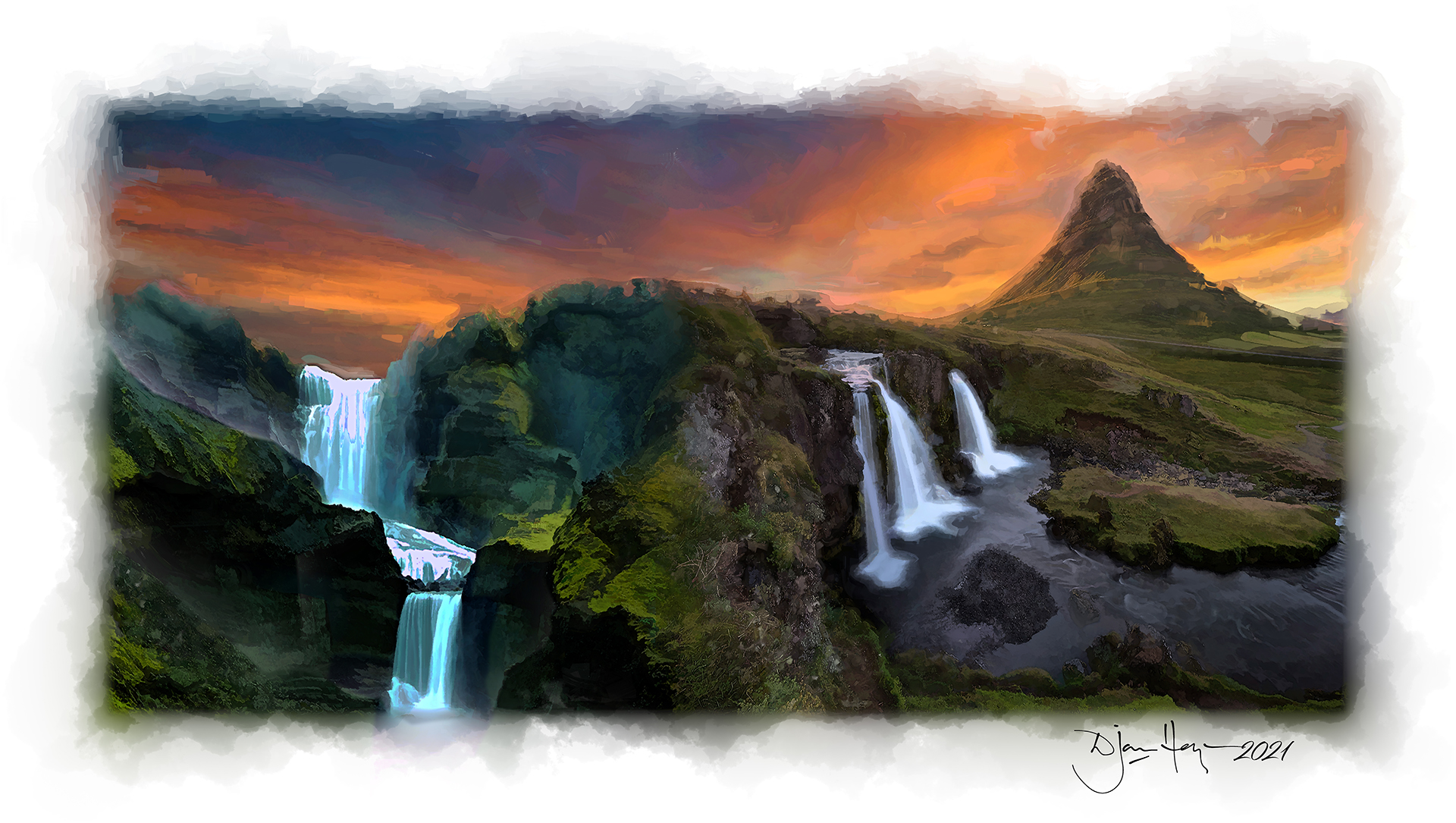 landscapes ofaerufoss-and-kirkjufell landscape