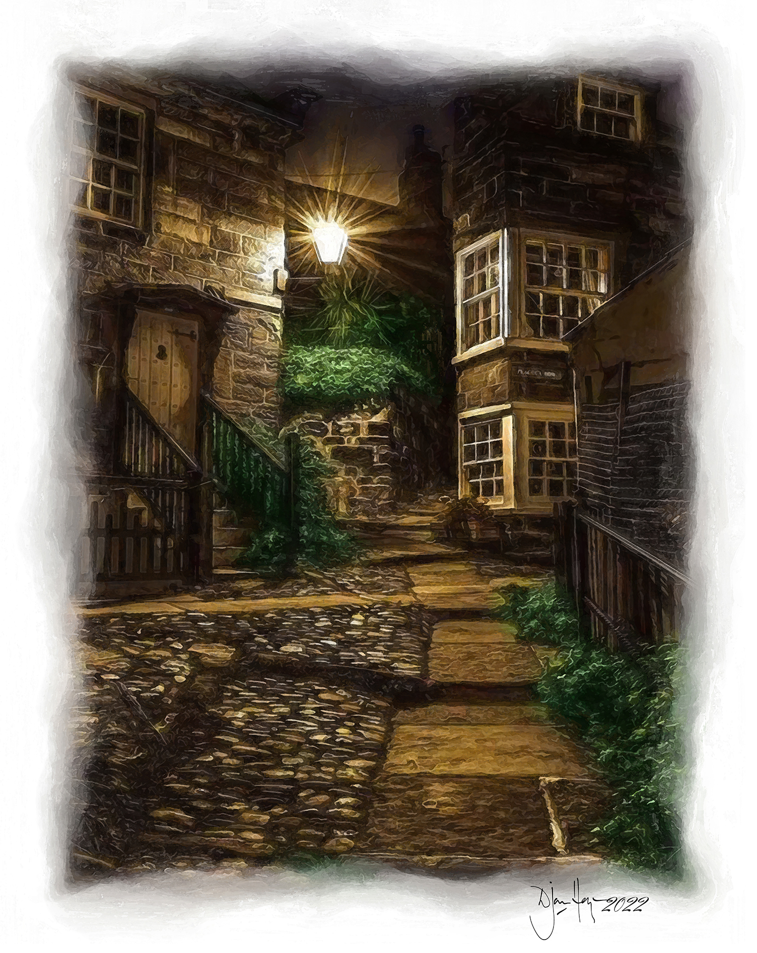 landscapes peacock-row village-scene