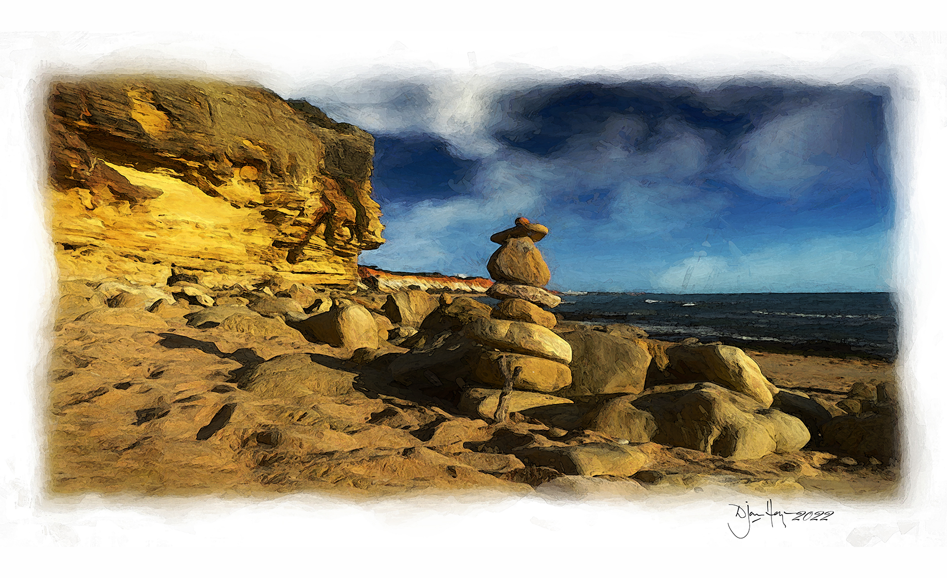 landscapes pebble-tower-on-praia-olhos-do-agua beach