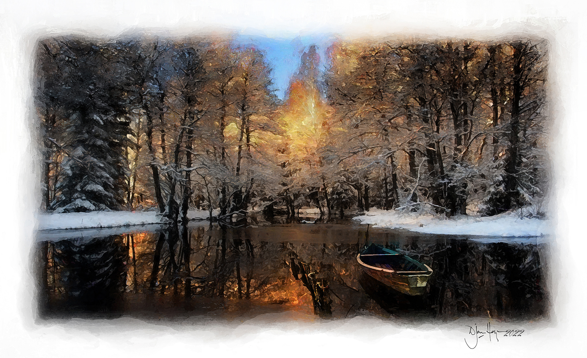 landscapes river-frost riverside