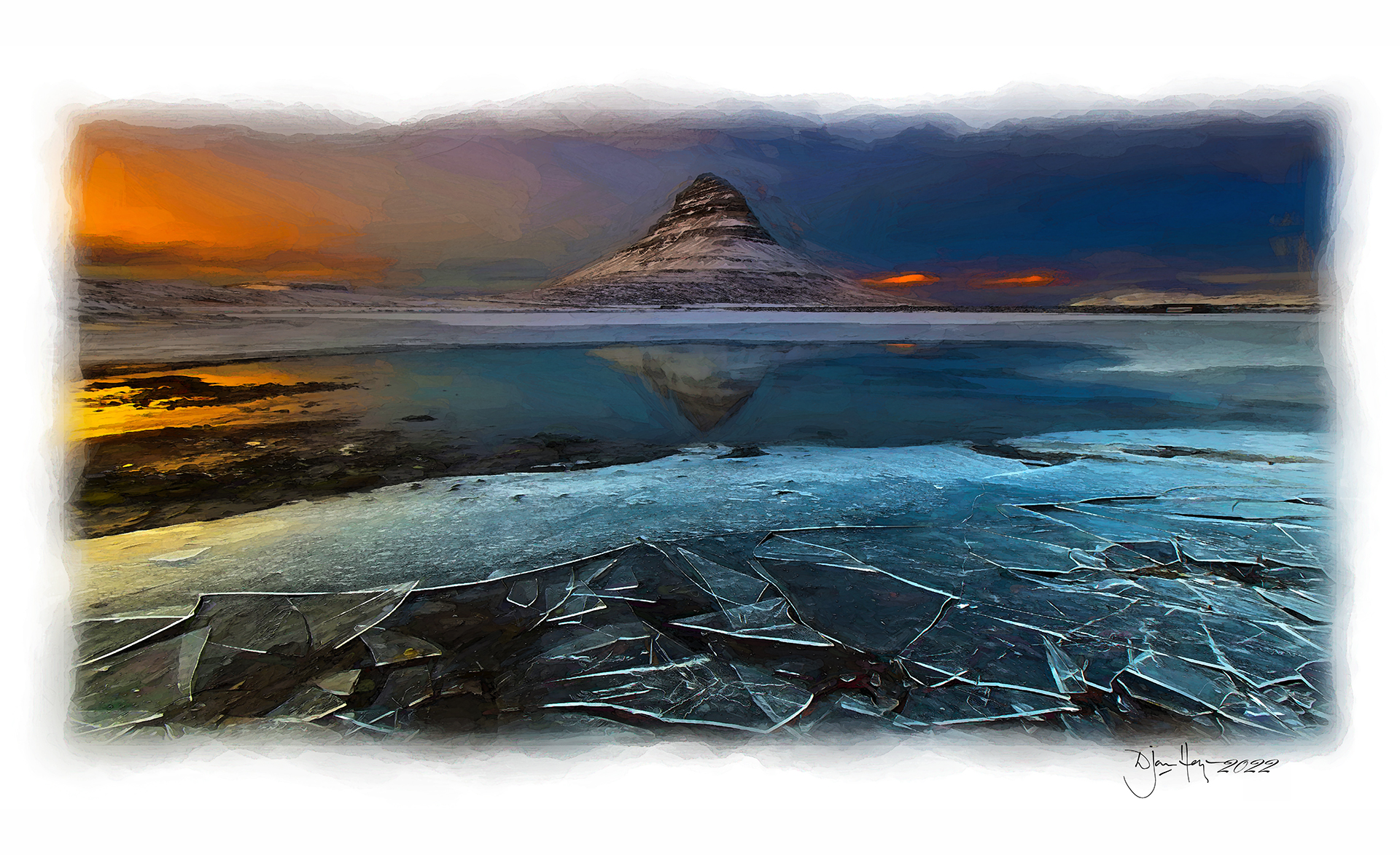 landscapes shattered-thin-ice-at-the-lonely-moumtain winters-scene