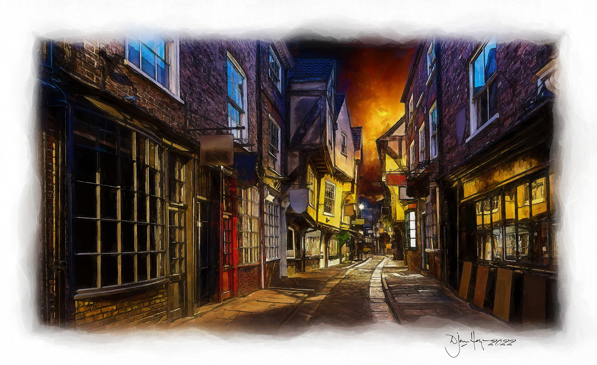 landscapes the-shambles-after-dark city-view