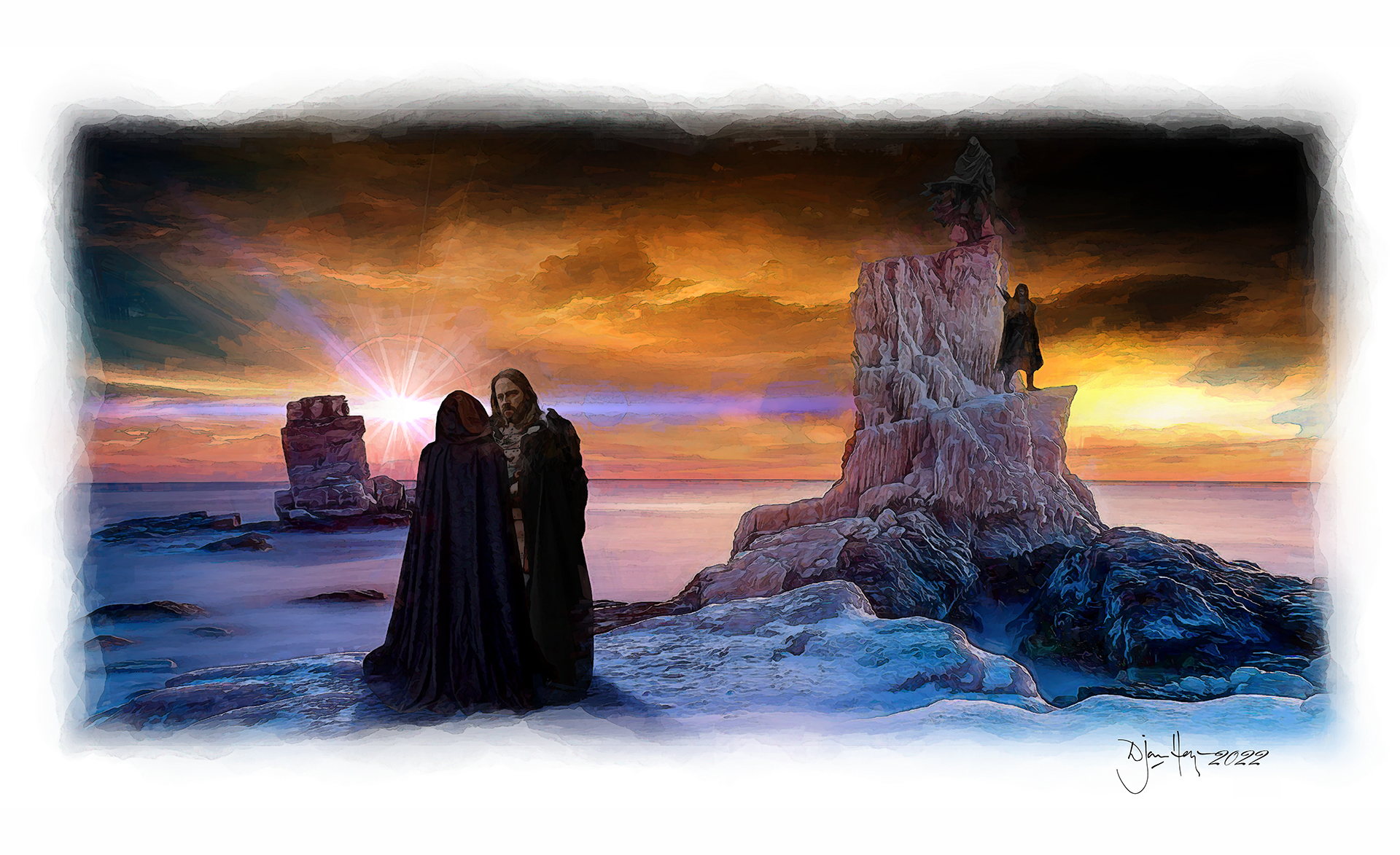 landscapes watchers-over-the-icelandic-wastes winters-scene