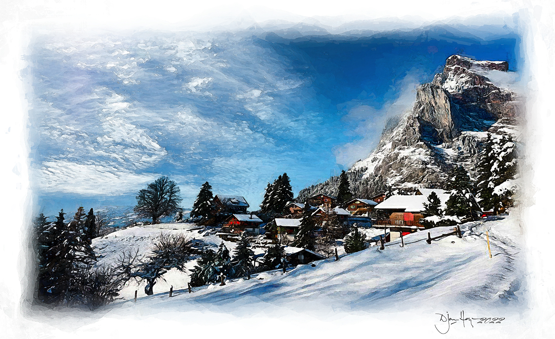 landscapes zermatt winters-scene