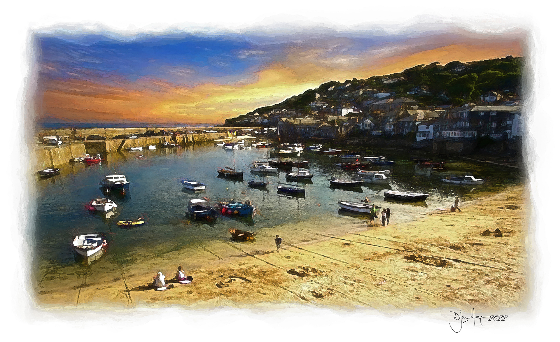seascapes beach-and-boats-at-st-ives beachscape