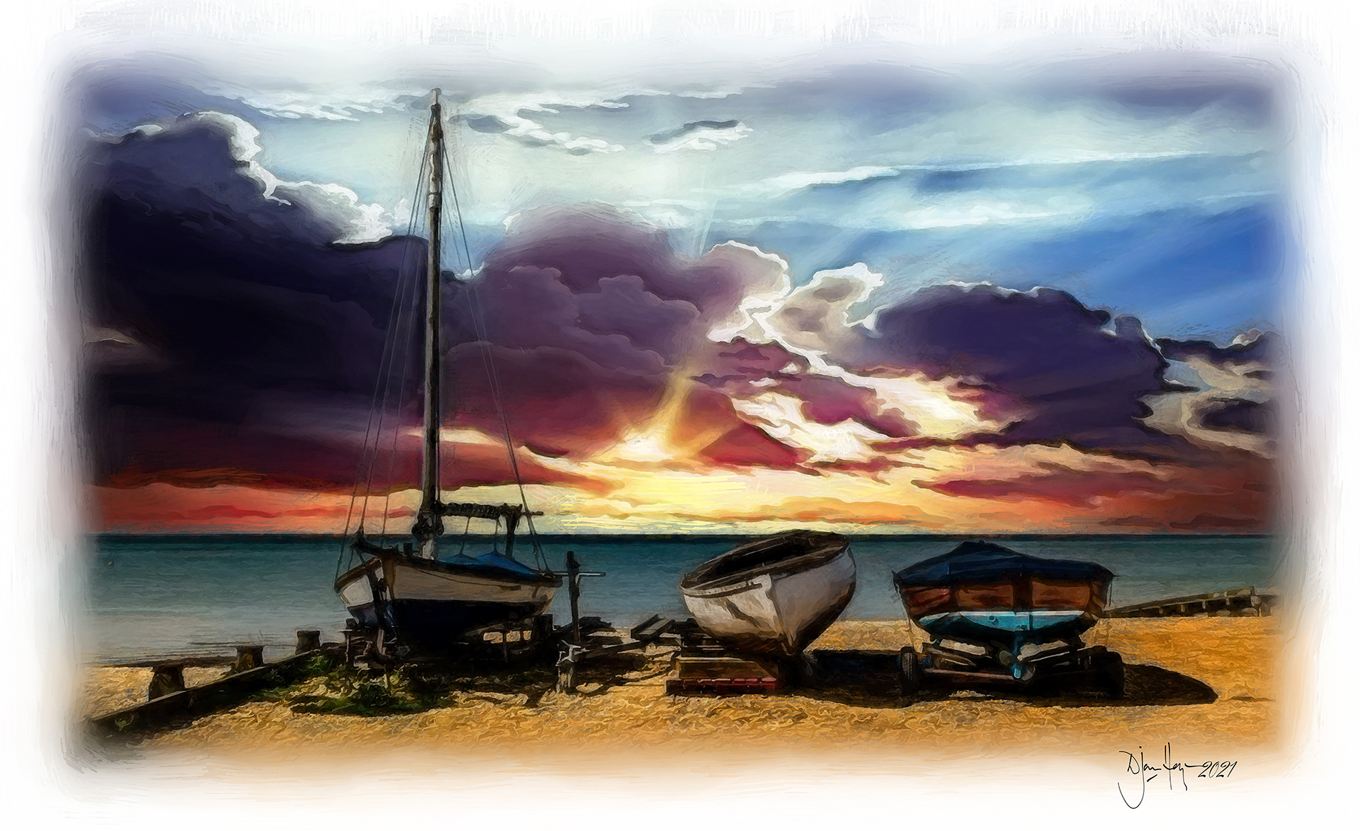 seascapes boats-on-the-beach sailing-craft