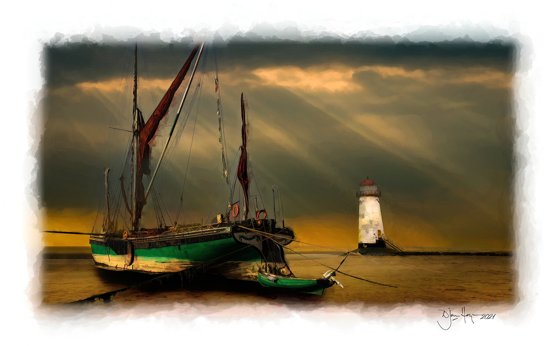 seascapes low-tide sailing-craft